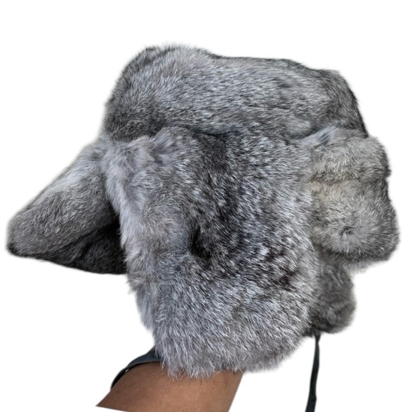CROWN CAP Rabbit Fur Winter Trapper Hat XL - Picture 5 of 16